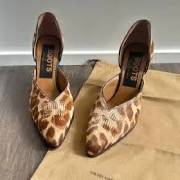 35-NIB GOLDEN GOOSE LIMITED EDITION CALFSKIN HEELS HAND-MADE IN ITALY - Picture 4 of 10